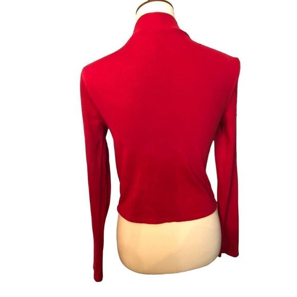 Forever 21 ribbed long sleeve red faux turtleneck with embroidered “over it” - Picture 5 of 9